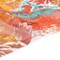 1 Yard Turquoise Peach and Orange Ornamental Gardens Crinkled Silk Chiffon Sheer Lightweight, 54 Inches Wide